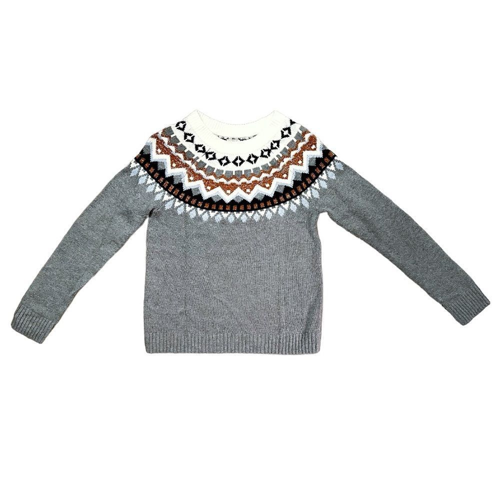J. Crew | Metallic Knit Fair Isle Sweater (S)